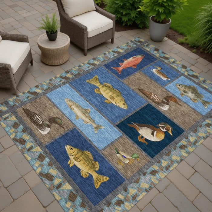 Addison Rugs Chantille Blue ACN2606 9ft. x 12ft. Rect. Rug