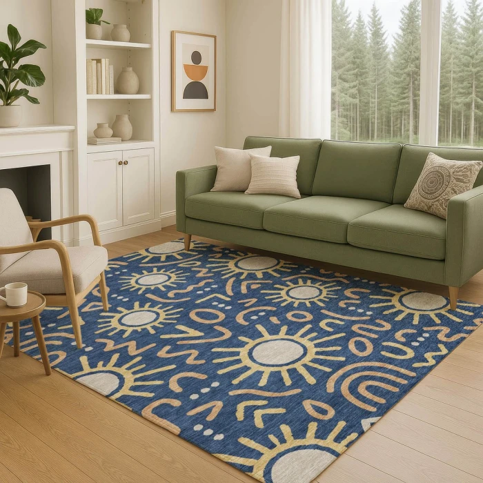 Addison Rugs Chantille Blue ACN2620 5ft. x 7ft.6in. Rect. Rug
