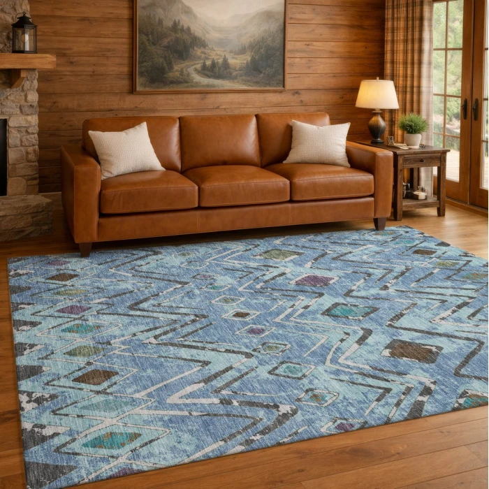 Addison Rugs Chantille Blue ACN2702 9ft. x 12ft. Rect. Rug