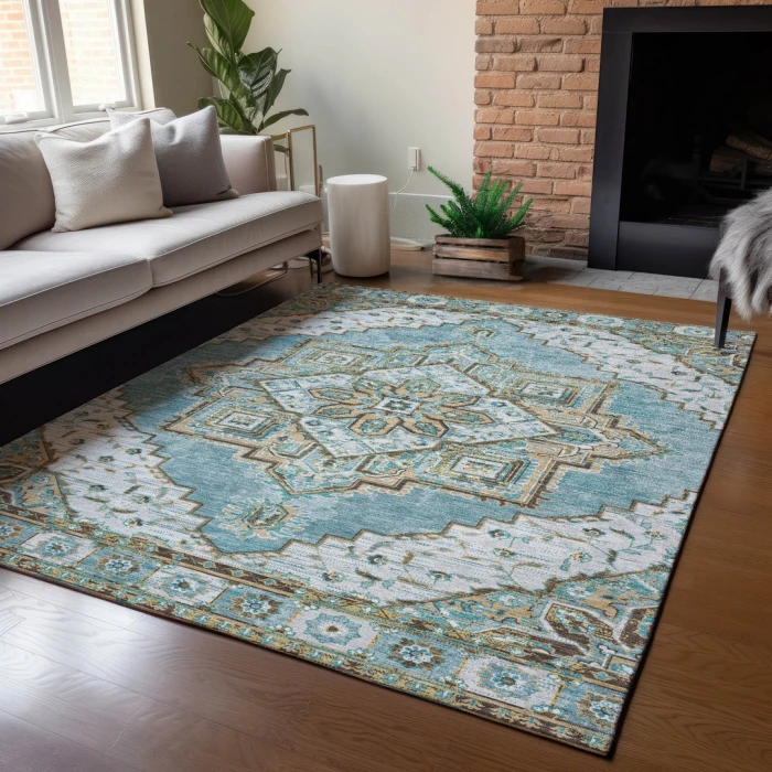 Addison Rugs Chantille Teal ACN2704 5ft. x 7ft.6in. Rect. Rug