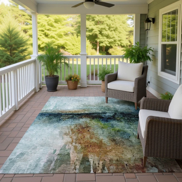 Addison Rugs Chantille Teal ACN2739 9ft. x 12ft. Rect. Rug