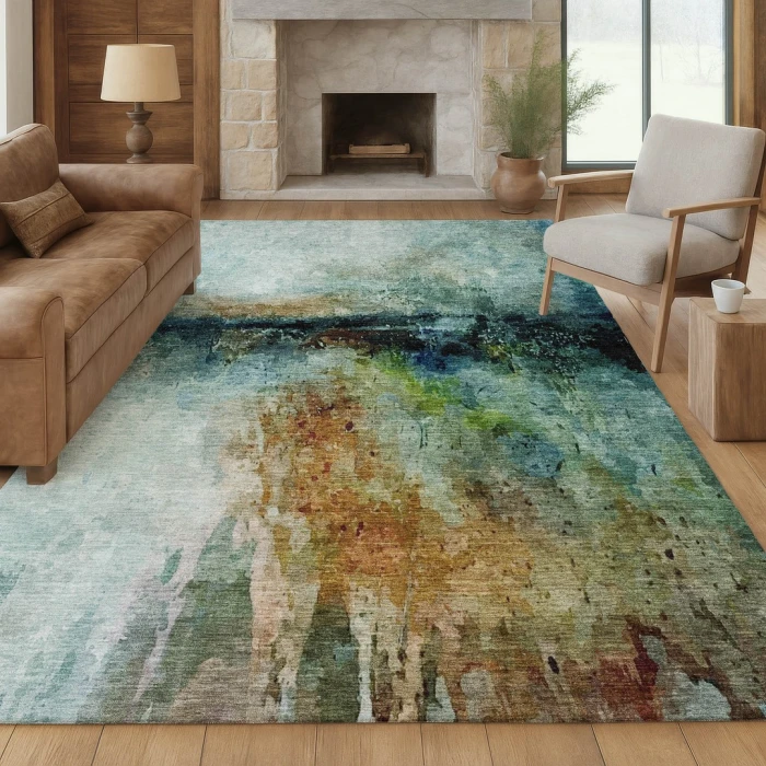 Addison Rugs Chantille Teal ACN2739 9ft. x 12ft. Rect. Rug
