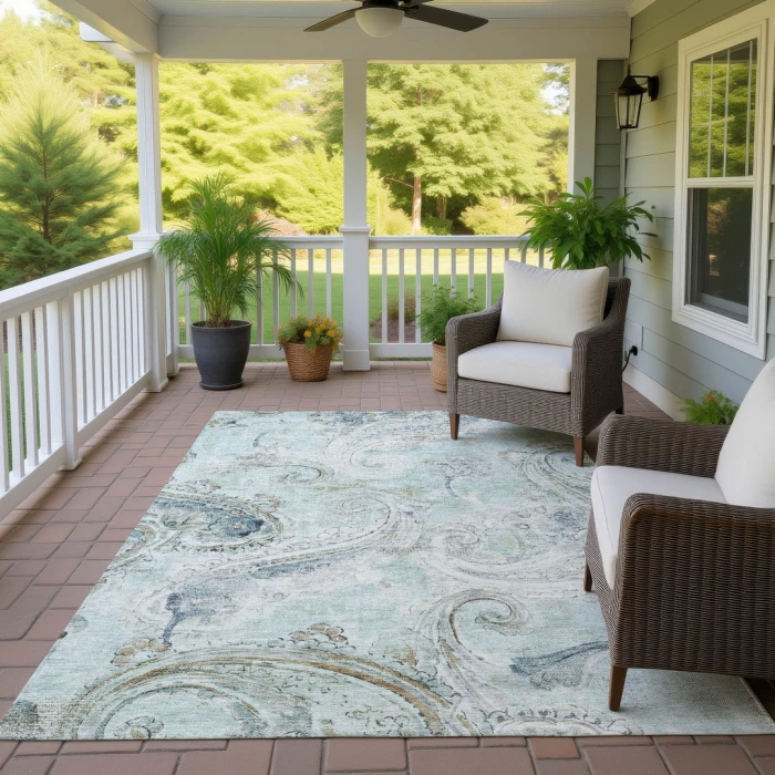 Addison Rugs Chantille Teal ACN2747 5ft. x 7ft.6in. Rect. Rug