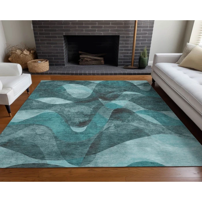 Chantille ACN536 Teal 2'6" x 3'10" Rug