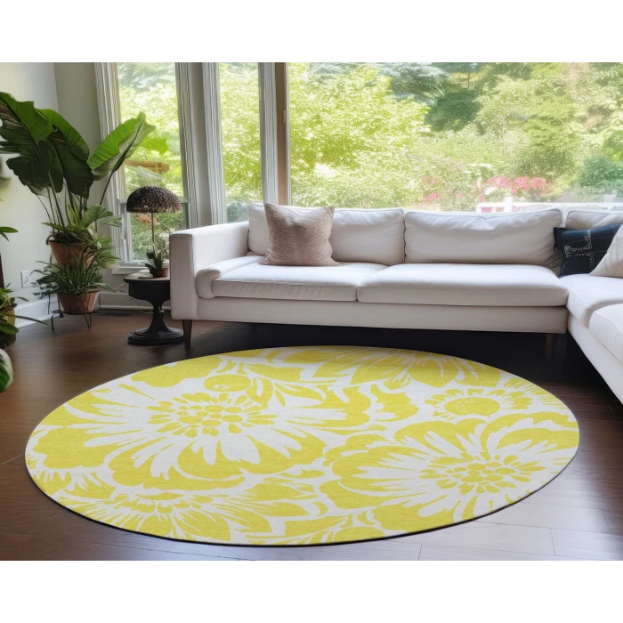 Chantille ACN551 Yellow 8' x 8' Rug