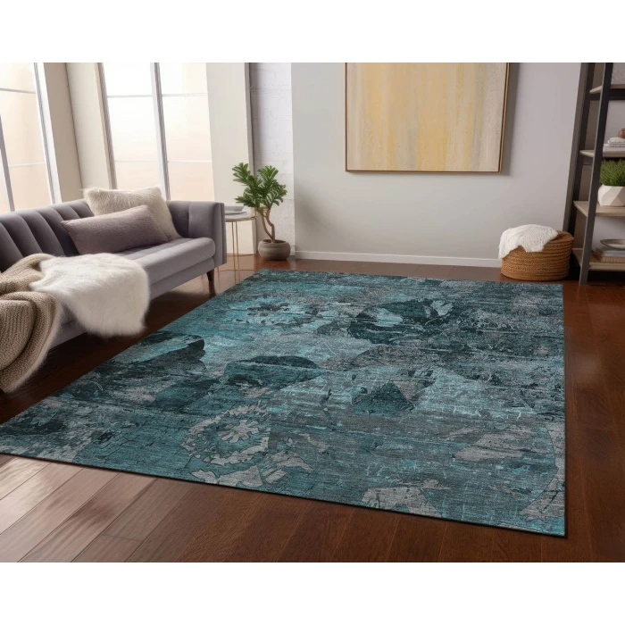 Chantille ACN555 Teal 3' x 5' Rug