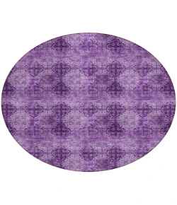 Addison Chantille ACN557 Eggplant 8 ft. x 8 ft. Round Rug