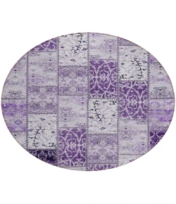 Addison Chantille ACN566 Purple 8 ft. x 8 ft. Round Rug