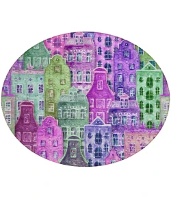 Addison Chantille ACN600 Purple 8 ft. x 8 ft. Round Rug