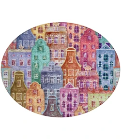 Addison Chantille ACN600 Red 8 ft. x 8 ft. Round Rug