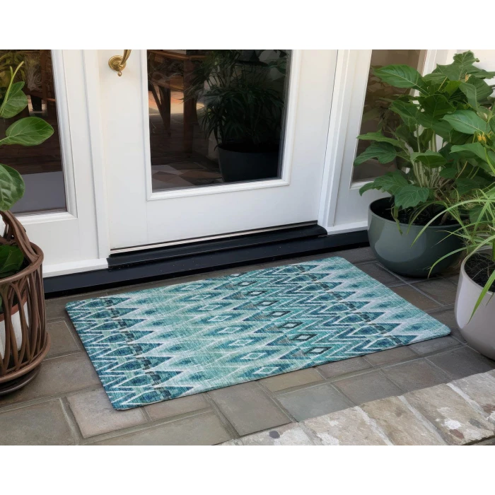 Chantille ACN617 Teal 1'8" x 2'6" Rug