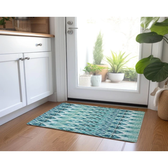 Chantille ACN617 Teal 1'8" x 2'6" Rug