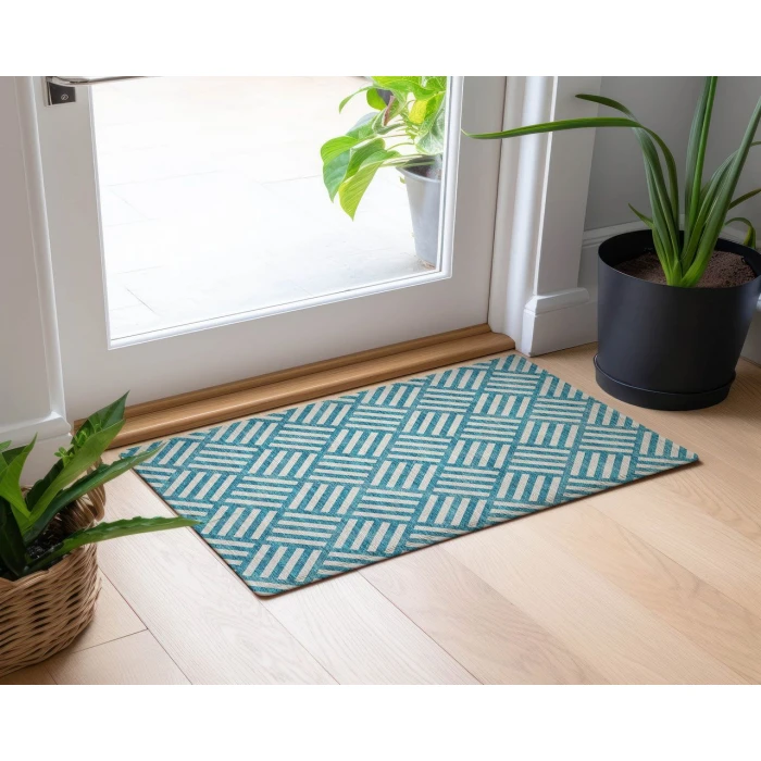 Chantille ACN620 Teal 1'8" x 2'6" Rug