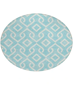 Addison Chantille ACN621 Aqua 8 ft. x 8 ft. Round Rug