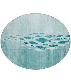 Addison Chantille ACN627 Teal 8 ft. x 8 ft. Round Rug