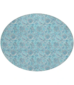 Addison Chantille ACN662 Aqua 8 ft. x 8 ft. Round Rug
