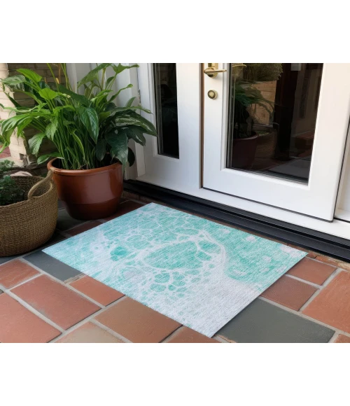 Chantille ACN682 Aqua 1'8" x 2'6" Rug
