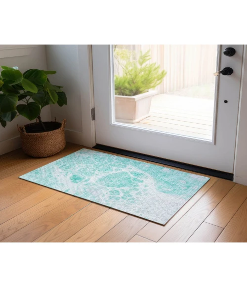 Chantille ACN682 Aqua 1'8" x 2'6" Rug
