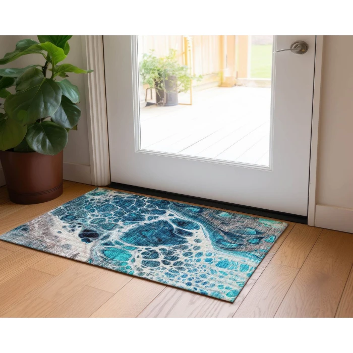 Chantille ACN682 Teal 1'8" x 2'6" Rug
