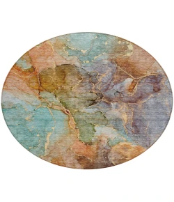 Addison Chantille ACN689 Coral 8 ft. x 8 ft. Round Rug