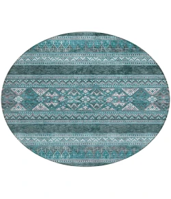 Addison Chantille ACN714 Teal 8 ft. x 8 ft. Round Rug