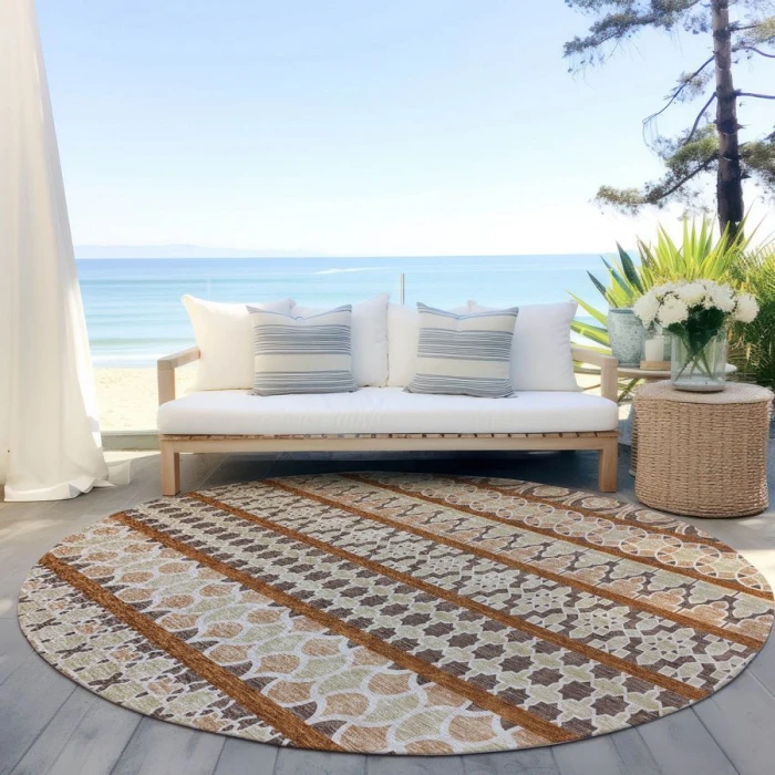 Addison Chantille ACN726-Chocolate 8 ft. X 8 ft. Round Rug