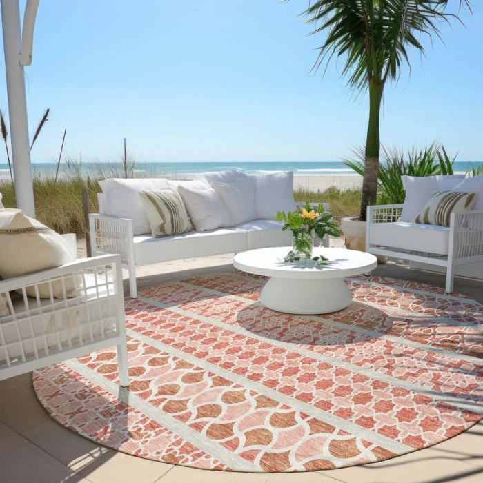 Addison Chantille ACN726-Salmon 8 ft. X 8 ft. Round Rug