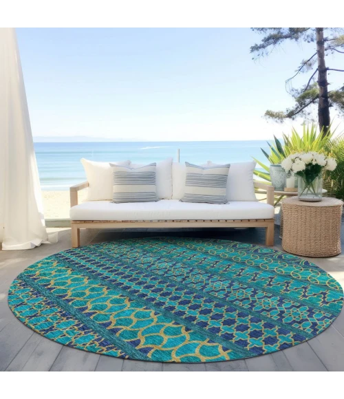 Addison Chantille ACN726-Teal 8 ft. X 8 ft. Round Rug