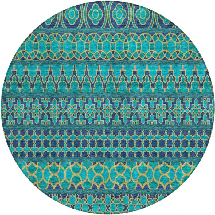 Addison Chantille ACN726-Teal 8 ft. X 8 ft. Round Rug