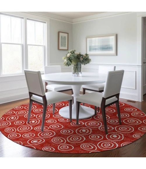 Addison Chantille ACN728-Red 8 ft. X 8 ft. Round Rug