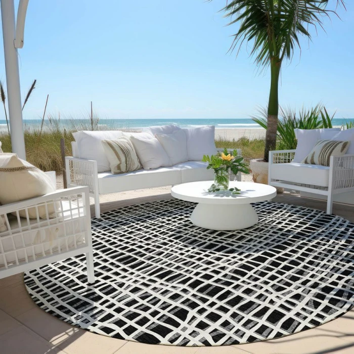Addison Chantille ACN729-Black 8 ft. X 8 ft. Round Rug