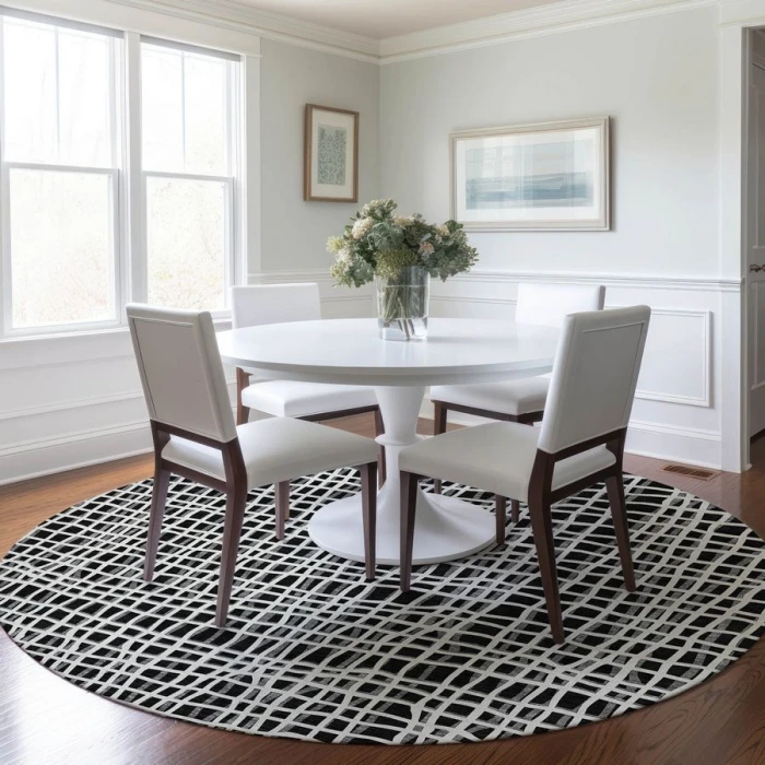 Addison Chantille ACN729-Black 8 ft. X 8 ft. Round Rug