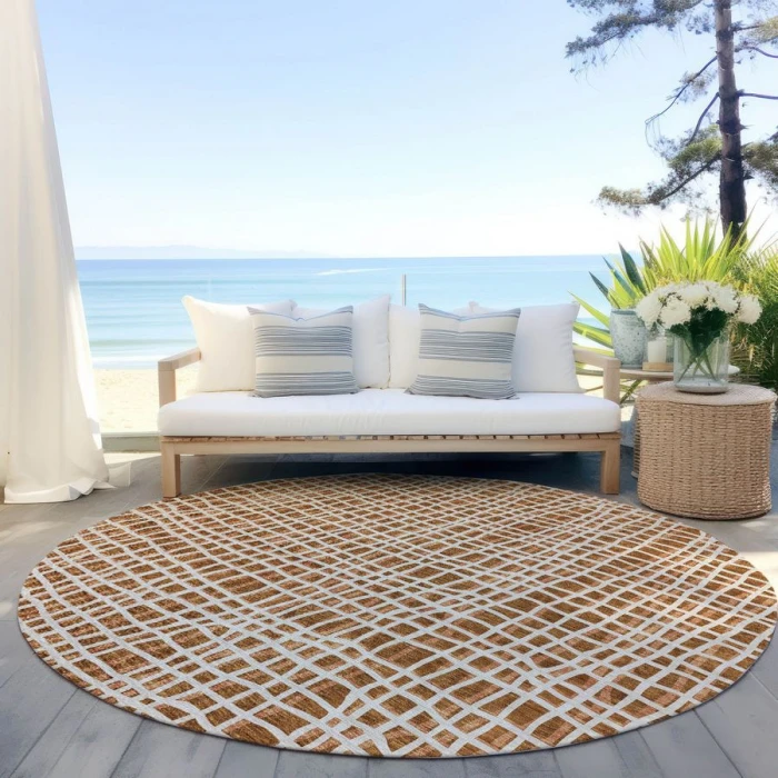 Addison Chantille ACN729-Paprika 8 ft. X 8 ft. Round Rug