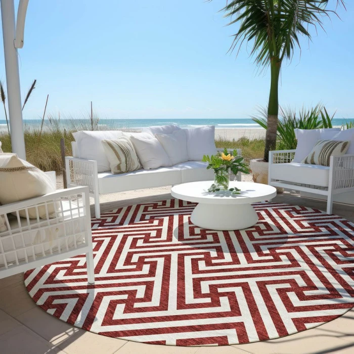 Addison Chantille ACN731-Merlot 8 ft. X 8 ft. Round Rug