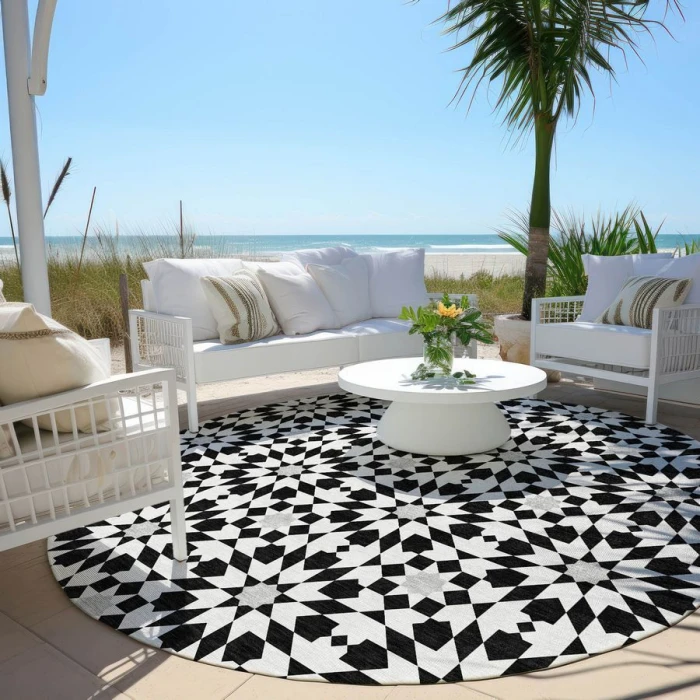 Addison Chantille ACN734-Black 8 ft. X 8 ft. Round Rug