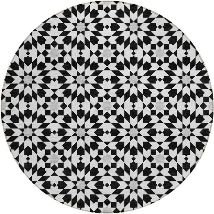 Addison Chantille ACN734-Black 8 ft. X 8 ft. Round Rug