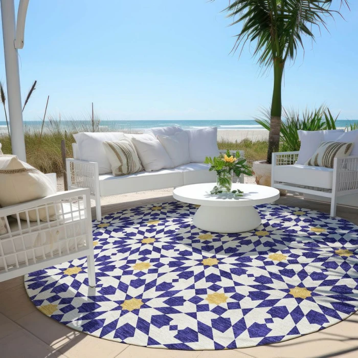 Addison Chantille ACN734-Navy 8 ft. X 8 ft. Round Rug