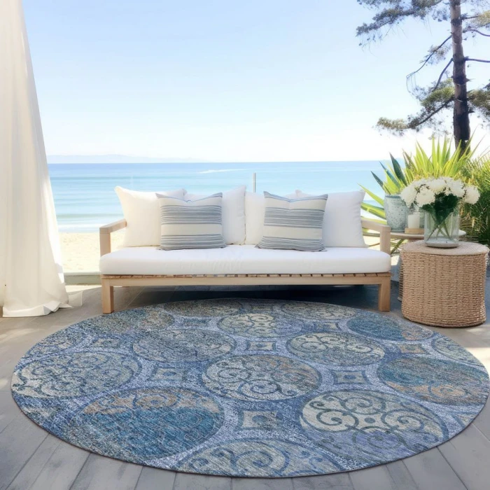 Addison Chantille ACN738-Blue 8 ft. X 8 ft. Round Rug