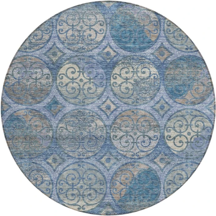 Addison Chantille ACN738-Blue 8 ft. X 8 ft. Round Rug