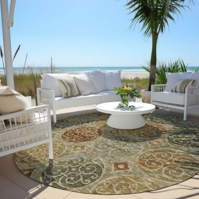 Addison Chantille ACN738-Taupe 8 ft. X 8 ft. Round Rug