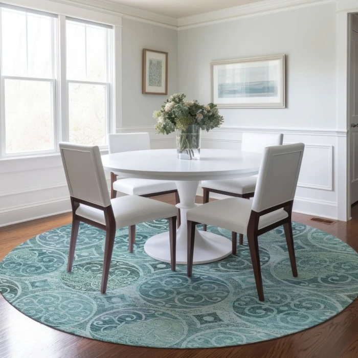 Addison Chantille ACN738-Teal 8 ft. X 8 ft. Round Rug