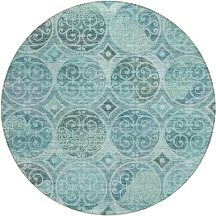 Addison Chantille ACN738-Teal 8 ft. X 8 ft. Round Rug