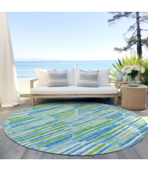 Addison Chantille ACN739-Aqua 8 ft. X 8 ft. Round Rug