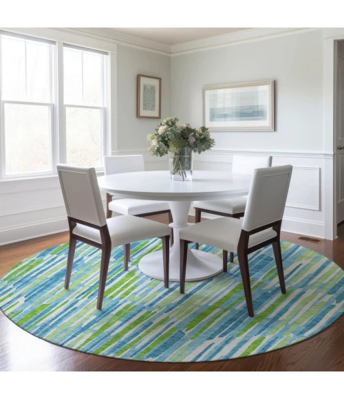 Addison Chantille ACN739-Aqua 8 ft. X 8 ft. Round Rug