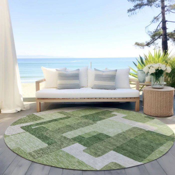 Addison Chantille ACN740-Green 8 ft. X 8 ft. Round Rug