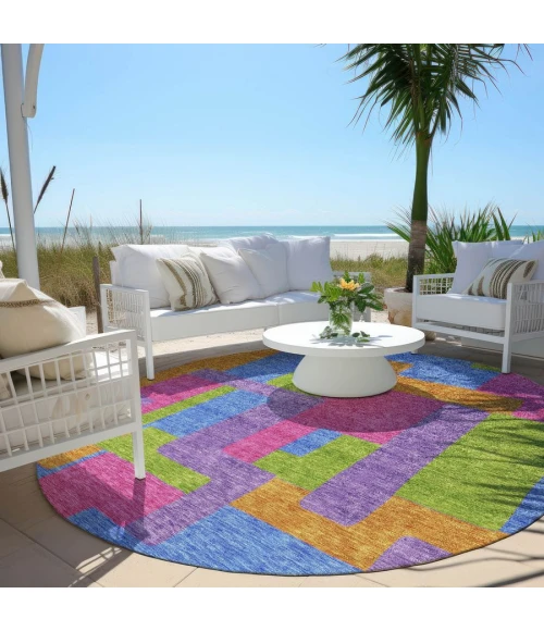 Addison Chantille ACN740-Purple 8 ft. X 8 ft. Round Rug