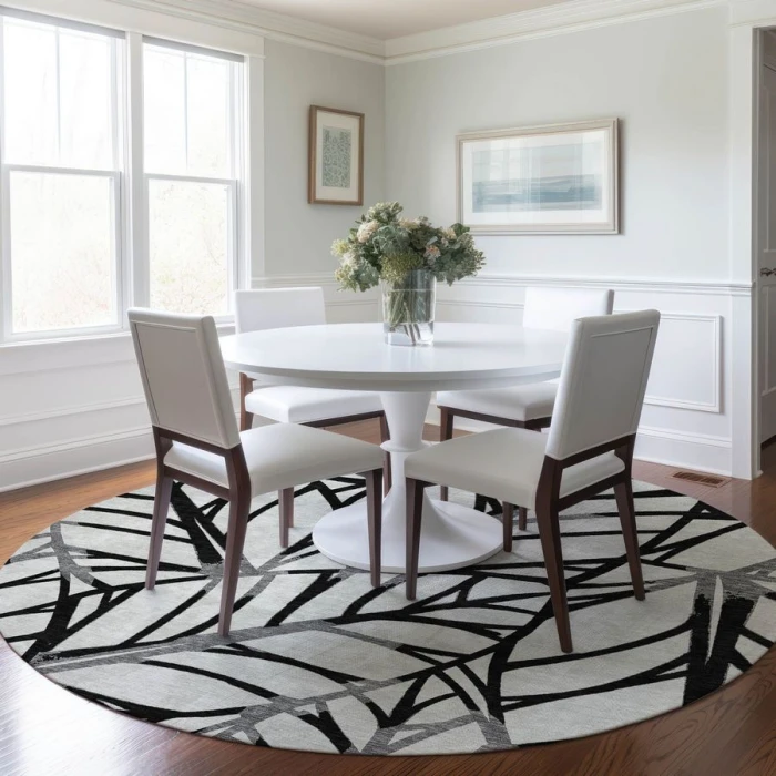 Addison Chantille ACN741-Black 8 ft. X 8 ft. Round Rug