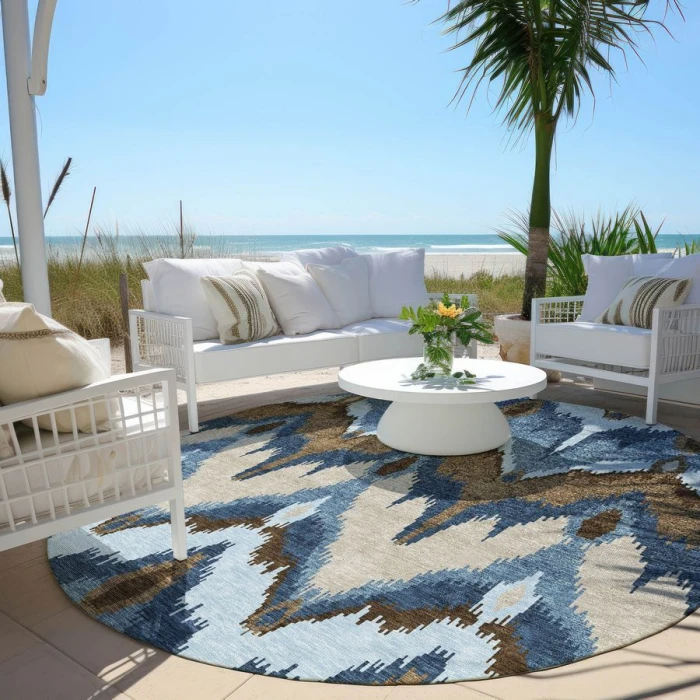 Addison Chantille ACN743-Blue 8 ft. X 8 ft. Round Rug