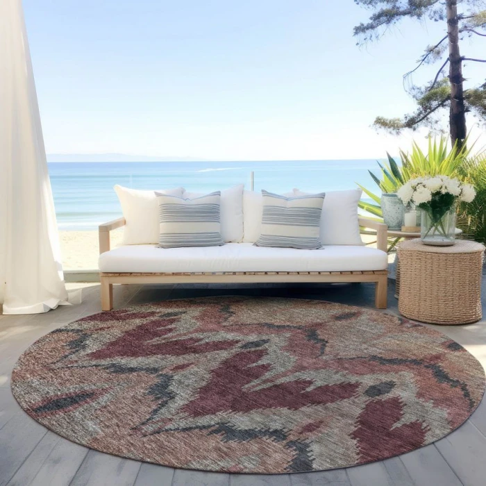 Addison Chantille ACN743-Burgundy 8 ft. X 8 ft. Round Rug
