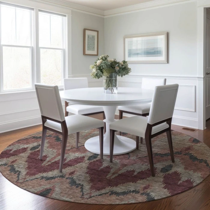 Addison Chantille ACN743-Burgundy 8 ft. X 8 ft. Round Rug